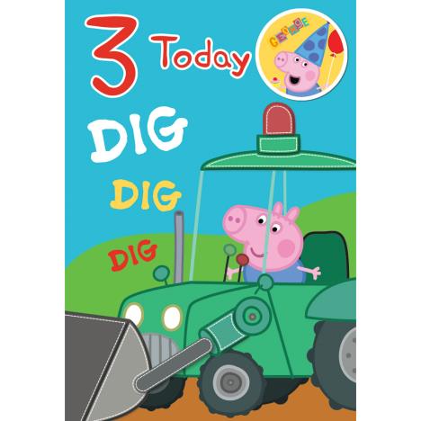 3 Today Peppa Pig Birthday Card With Badge £2.10